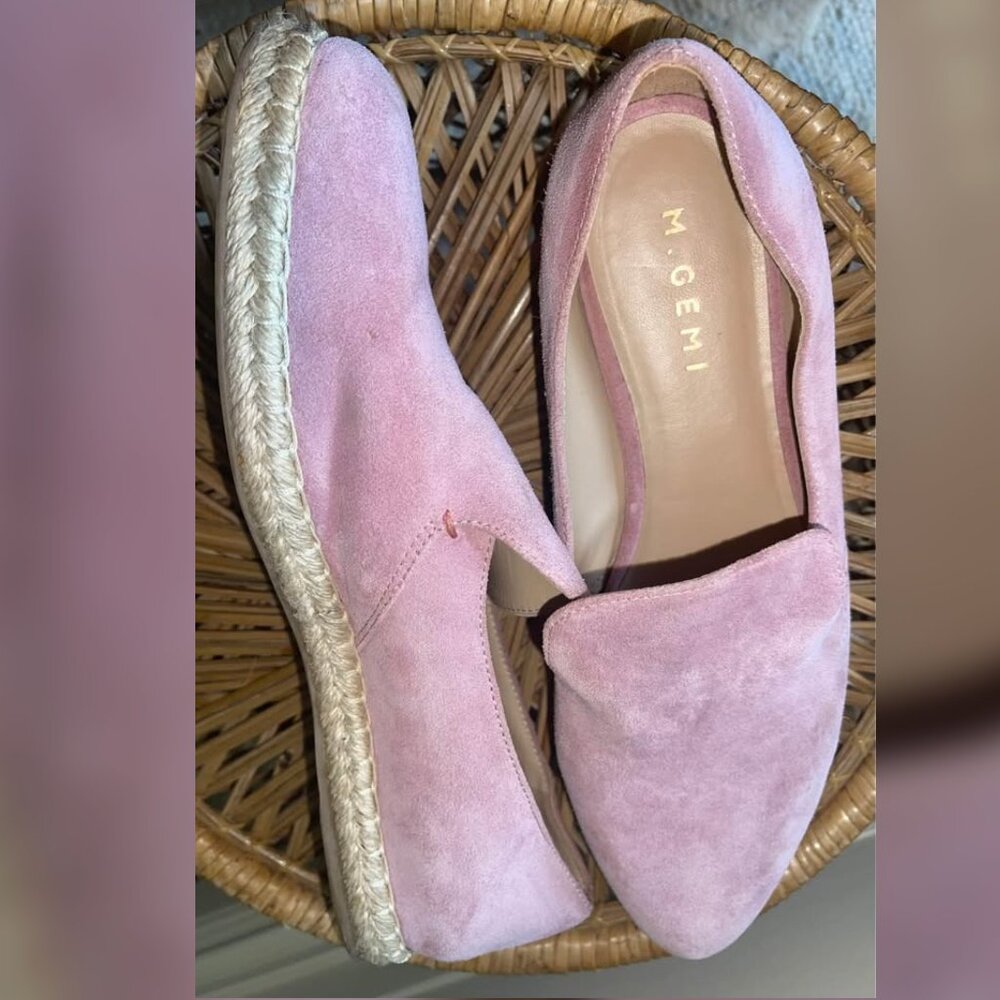 M. Gemi Blush Suede Espadrilles